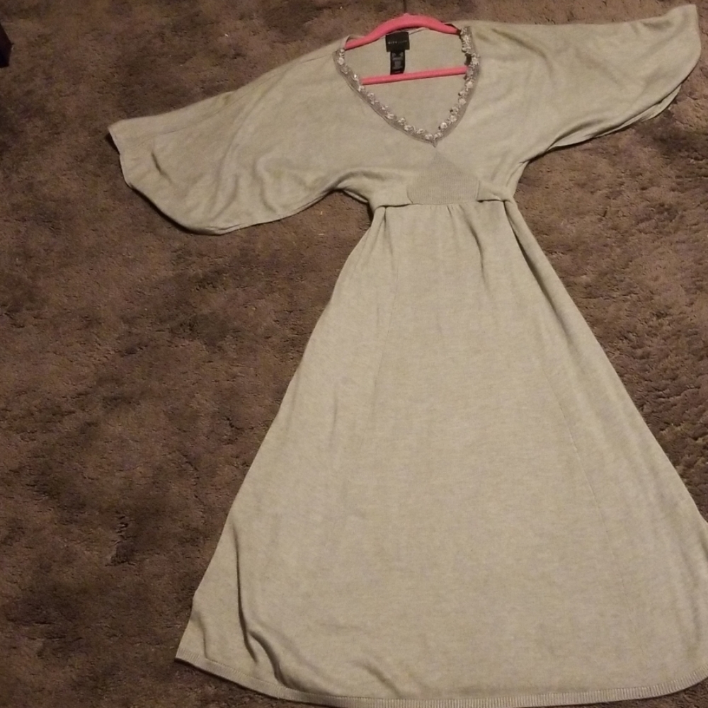 Grey sweater dress
